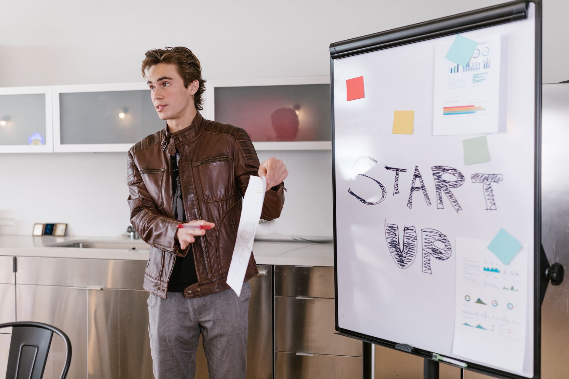 Portrait of a tech startup founder sharing their entrepreneurial journey and biography.