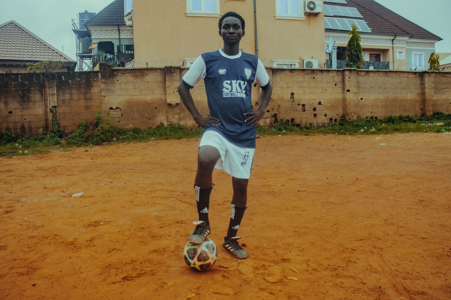 Portrait of a legendary football player with career highlights and personal story